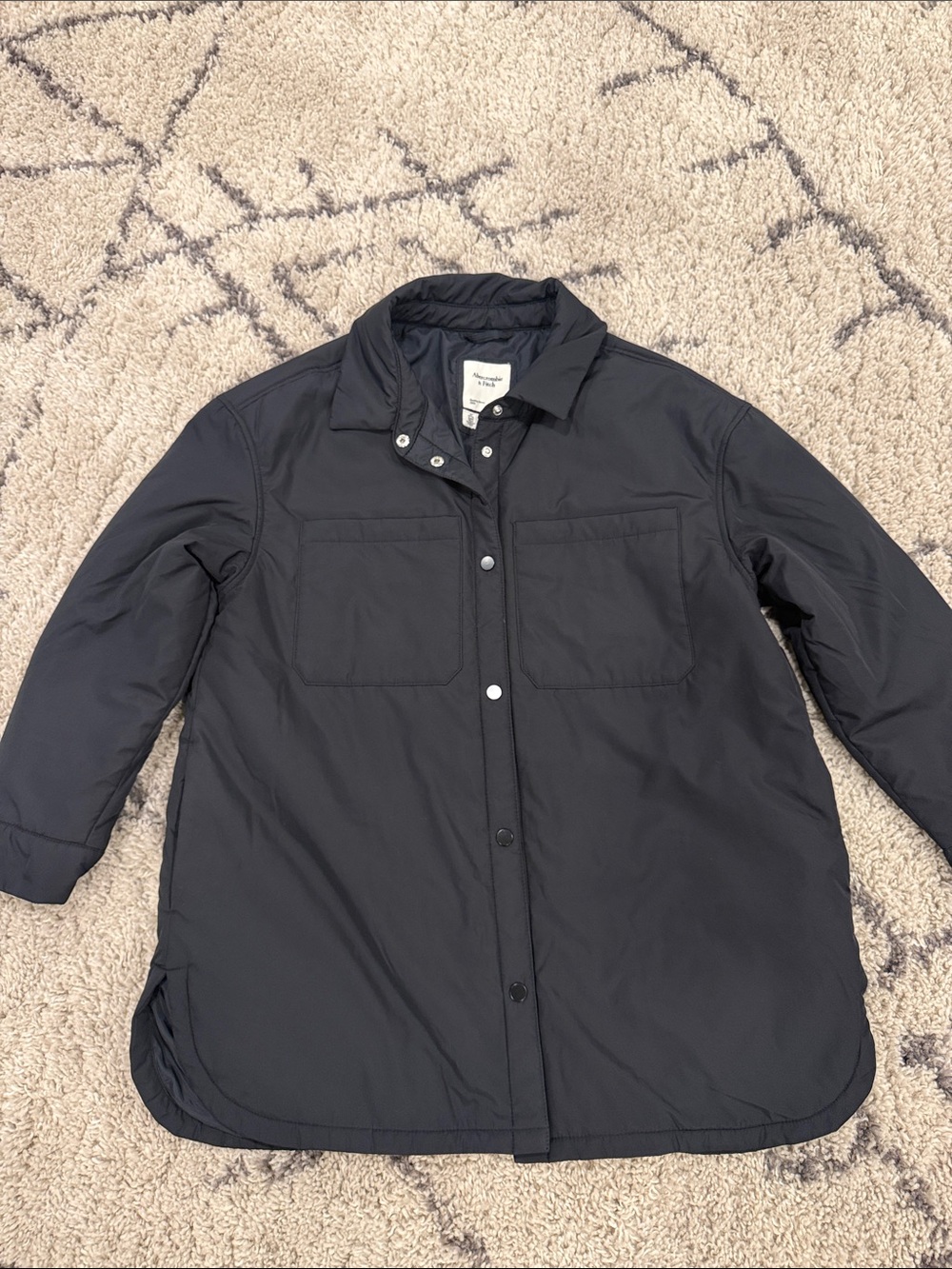 Abercrombie & Fitch Black lightweight Snap Front Jacket